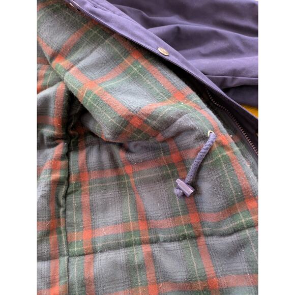 Towne by London Fog Men’s Chore Coat L – Navy, Plaid Lined, 90s Vintage Utility - Picture 5 of 10